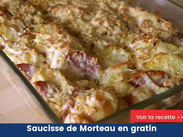 Saucisse de Morteau en gratin de pommes de terre